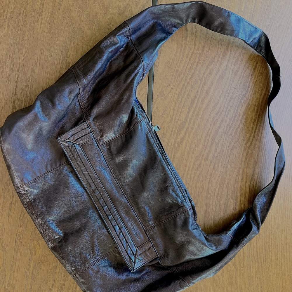 See by Chloe dark brown leather shoulder bag.